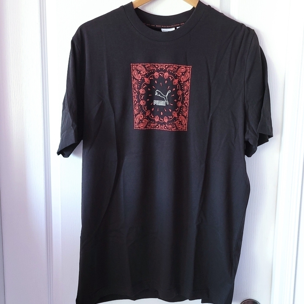 Puma x ASOS Exclusive Women's Puma Tee shirt Black Red Medium